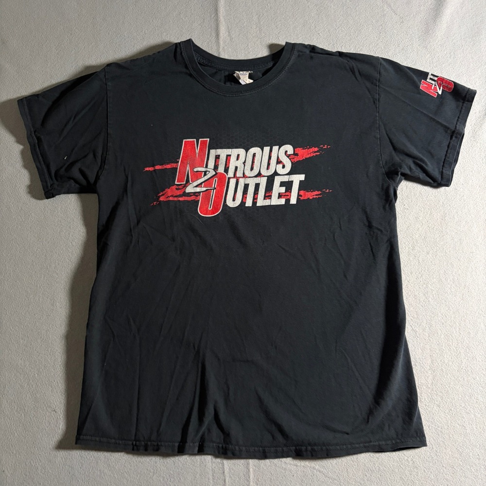 Nitrous Outlet Racing Graphic T-Shirt Mens Large Black‎ Short Sleeve Gildan